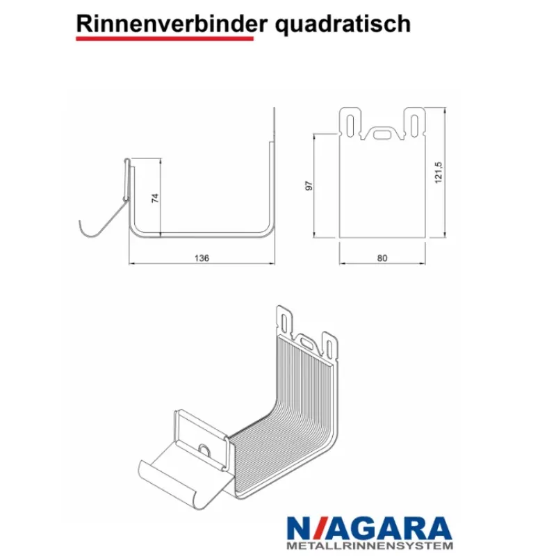 Rinnenverbinder quadratisch 2