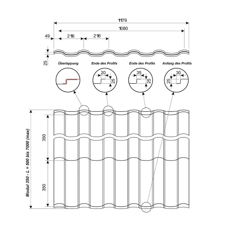 Dachpfannenprofil OPTIMA Arad info Dachpfannenprofil OPTIMA Arad info