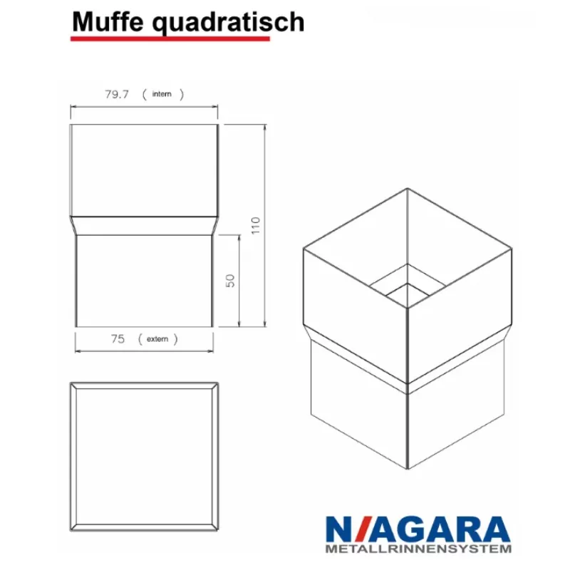 Muffe Quadratisch 1