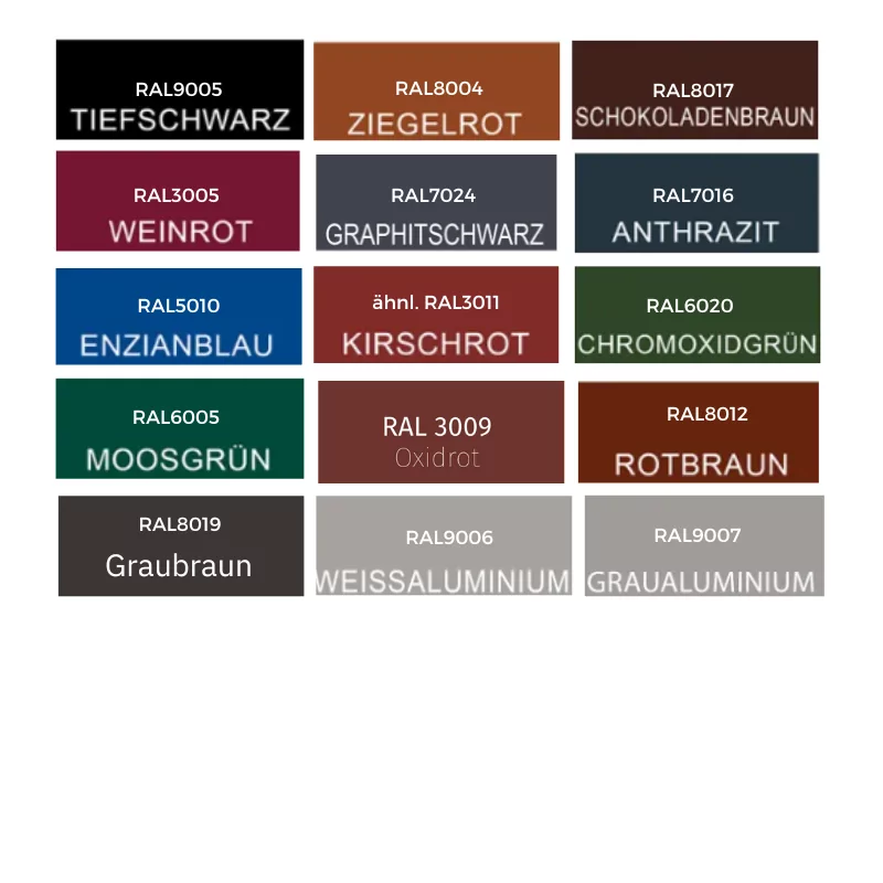 RAL Farben Enddeckel Rundfirst